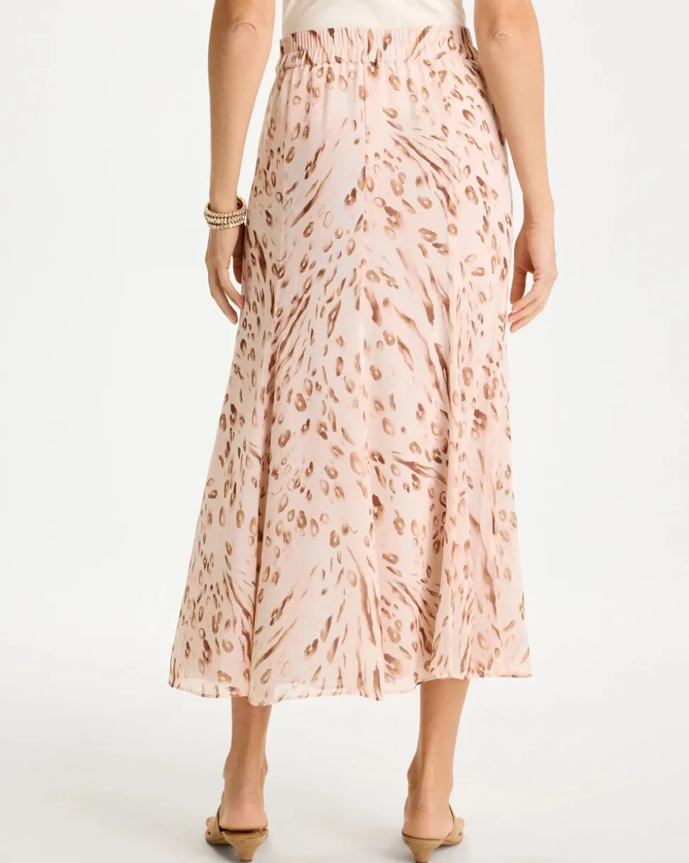 Cheetah Pull-On Godet Skirt