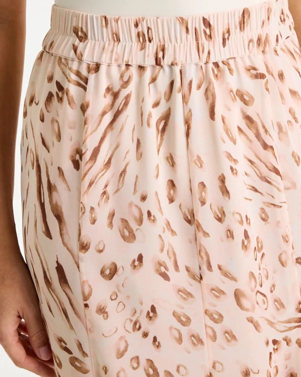 Cheetah Pull-On Godet Skirt