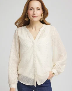 Chevron Blouson Sleeve Blouse