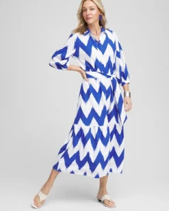 Chevron Striped Shirtdress