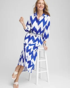 Chevron Striped Shirtdress