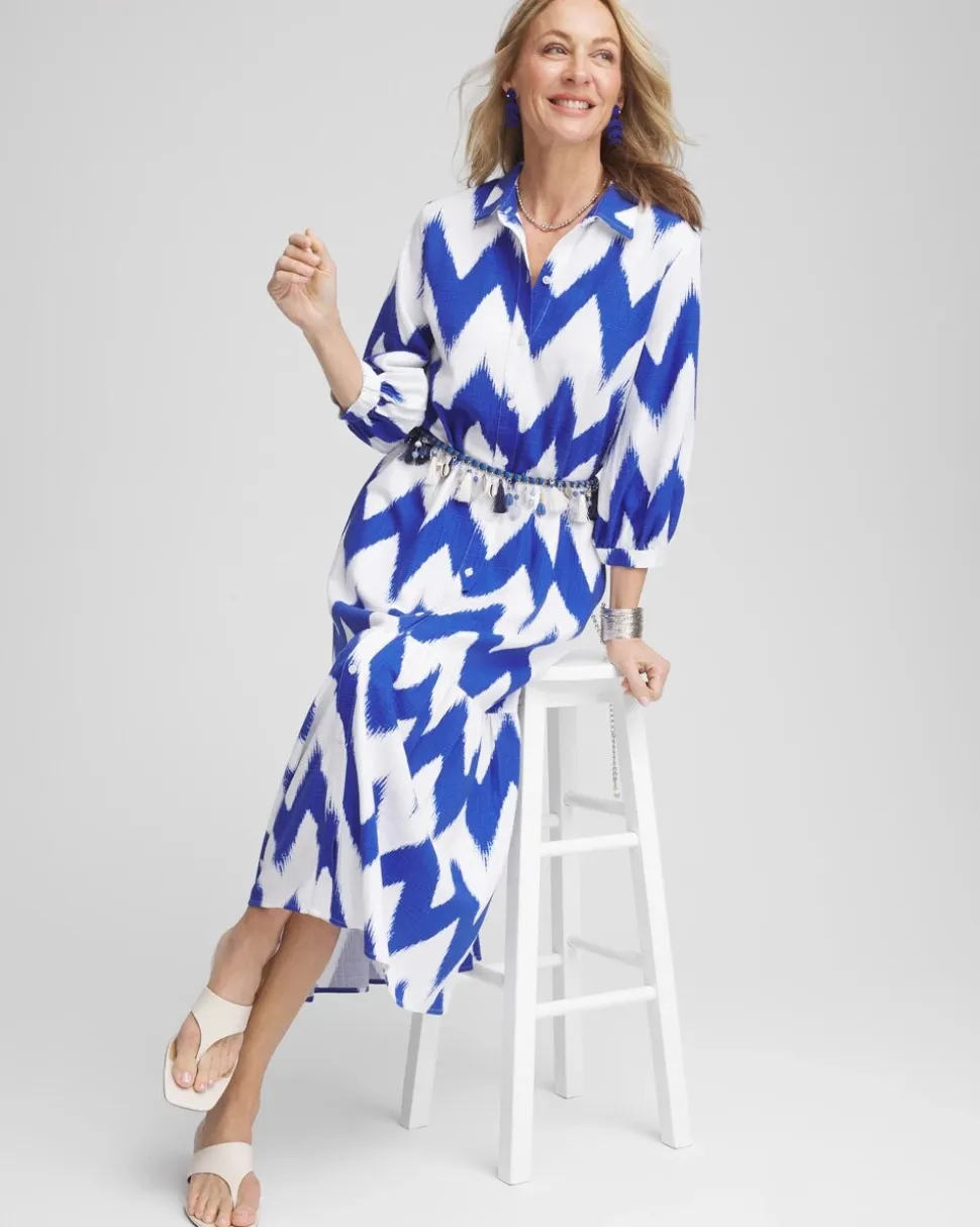 Chevron Striped Shirtdress