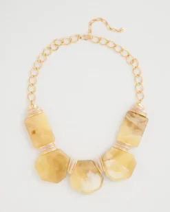 Chico's Originals Neutral Stone Bib Necklace