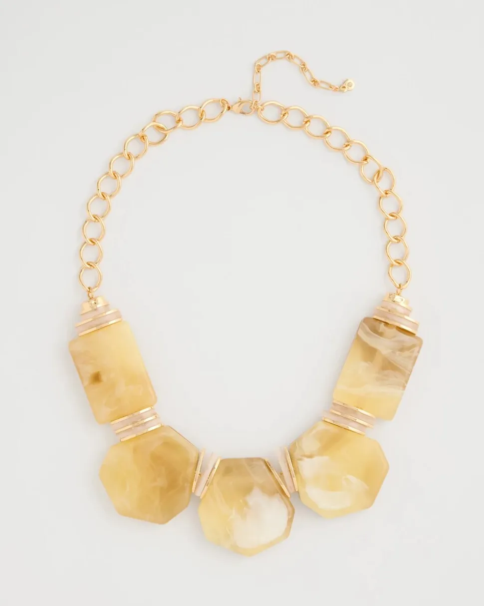 Chico's Originals Neutral Stone Bib Necklace