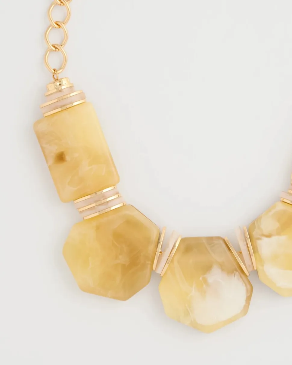 Chico's Originals Neutral Stone Bib Necklace