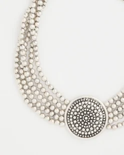 Chico’s Originals Textured Pendant Bib Necklace