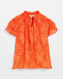 Chiffon Ruffle Neck Blouse