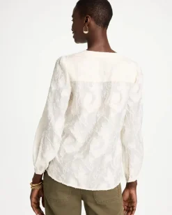Clip Dot Jacquard Blouse