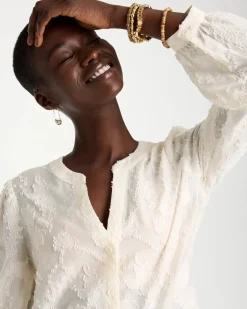 Clip Dot Jacquard Blouse