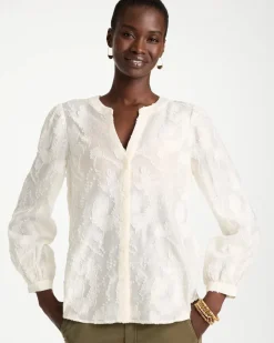 Clip Dot Jacquard Blouse