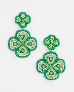 Clover Drop On Post Earrings