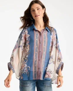 Collared Button Down Poncho