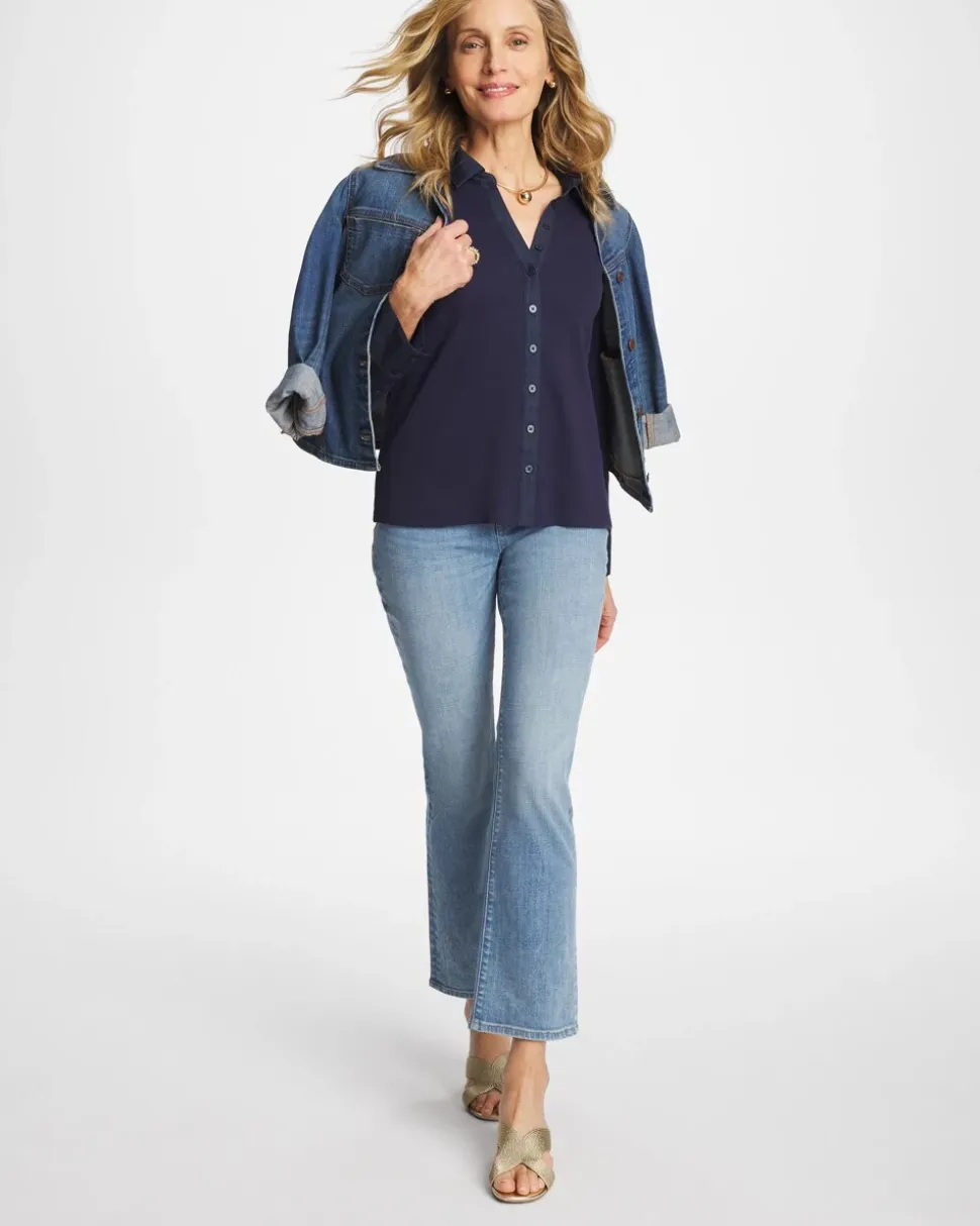 Collared Rib Mix Henley