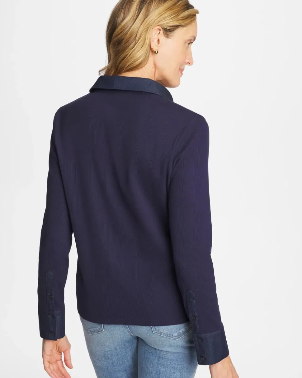Collared Rib Mix Henley