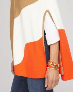 Colorblock Sweater Cape