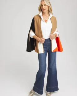 Colorblock Sweater Cape