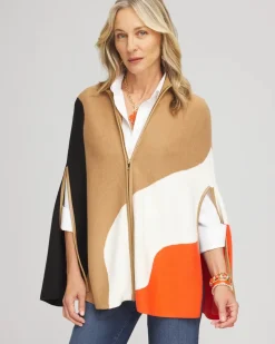 Colorblock Sweater Cape