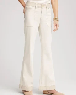Colorblock Wide Flare Jeans
