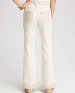 Colorblock Wide Flare Jeans