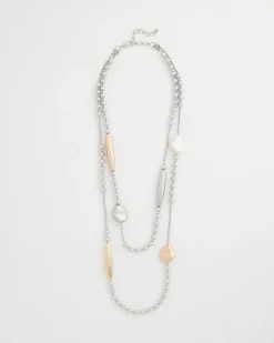 Copper and Silver Double Strand Necklace