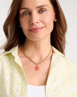 Coral Agate Short Pendant Necklace