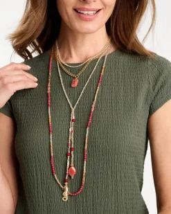 Coral Genuine Stone Long Necklace