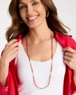 Coral Genuine Stone Long Necklace