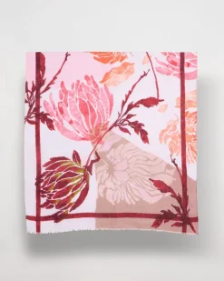 Coral Motif Oblong Scarf