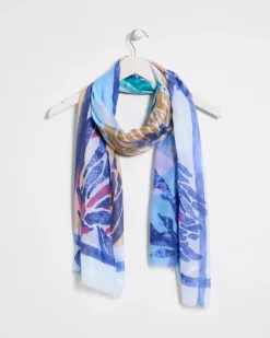 Coral Motif Oblong Scarf