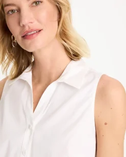 Cotton-Blend Classic Sleeveless Shirt