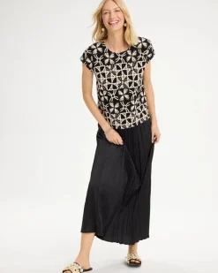 Cotton-Blend Crochet Dolman Tee