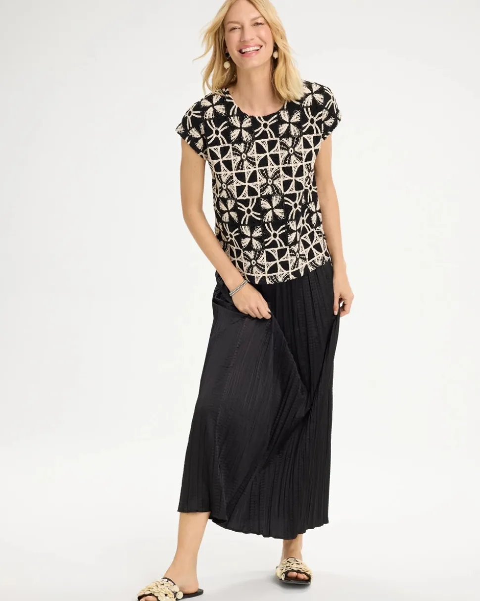 Cotton-Blend Crochet Dolman Tee