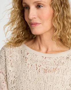 Cotton-Blend Dolman Pullover Sweater