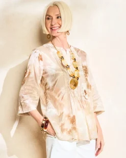 Cotton-Blend Pintuck Tunic