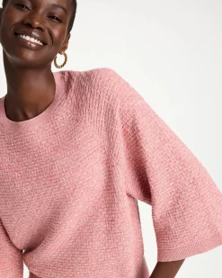 Cotton-Blend 3/4 Sleeve Pullover