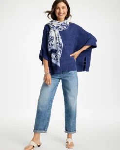 Cotton-Blend Sweater Poncho