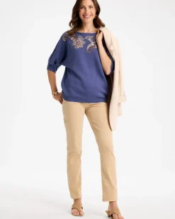 Cotton Embroidered Dolman Sweater