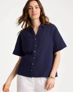 Cotton Gauze Camp Shirt
