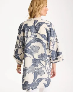 Cotton Jacquard Fringed Kimono