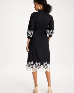 Cotton Lace Trim Shirtdress