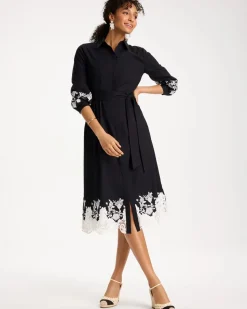 Cotton Lace Trim Shirtdress