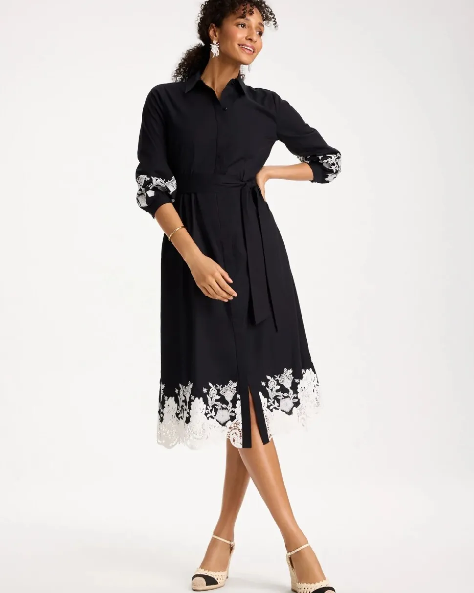 Cotton Lace Trim Shirtdress