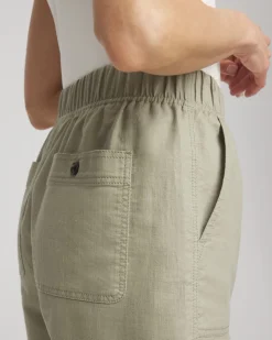 Cotton-Linen Pull-On Utility Shorts