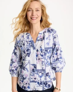 Cotton Printed Billow Sleeve Blouse