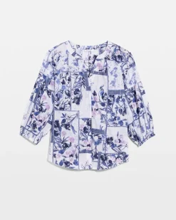 Cotton Printed Billow Sleeve Blouse