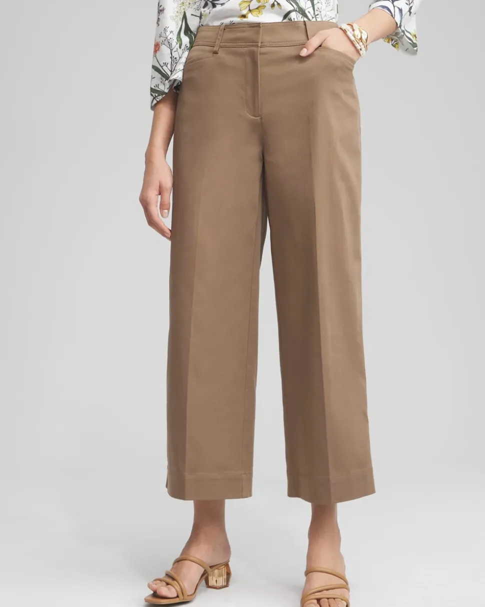 Cotton Sateen Cropped Pants