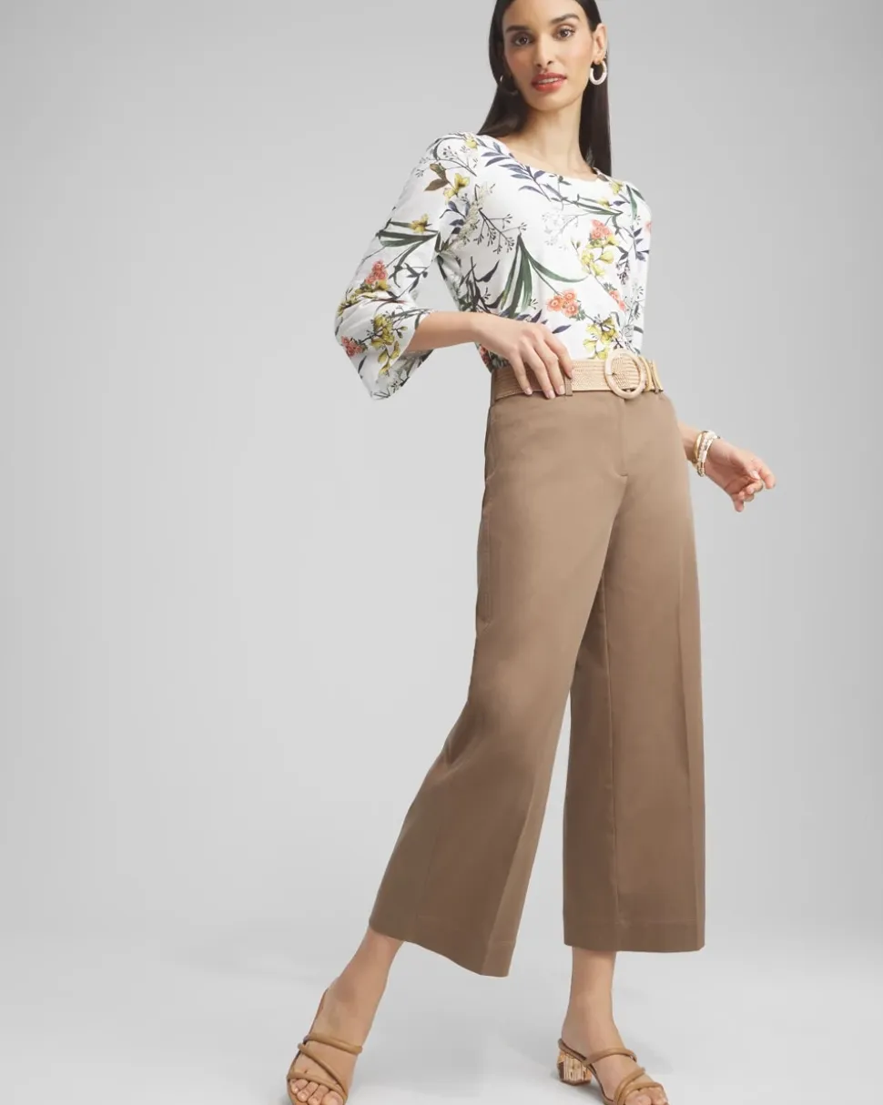 Cotton Sateen Cropped Pants