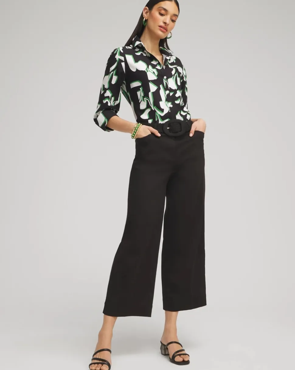 Cotton Sateen Cropped Pants