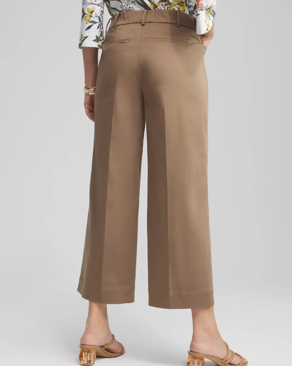 Cotton Sateen Cropped Pants