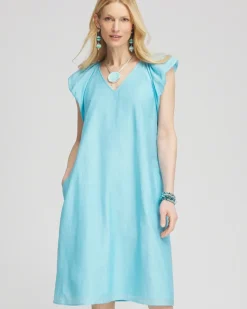 Cotton-Silk Voile Popover Dress